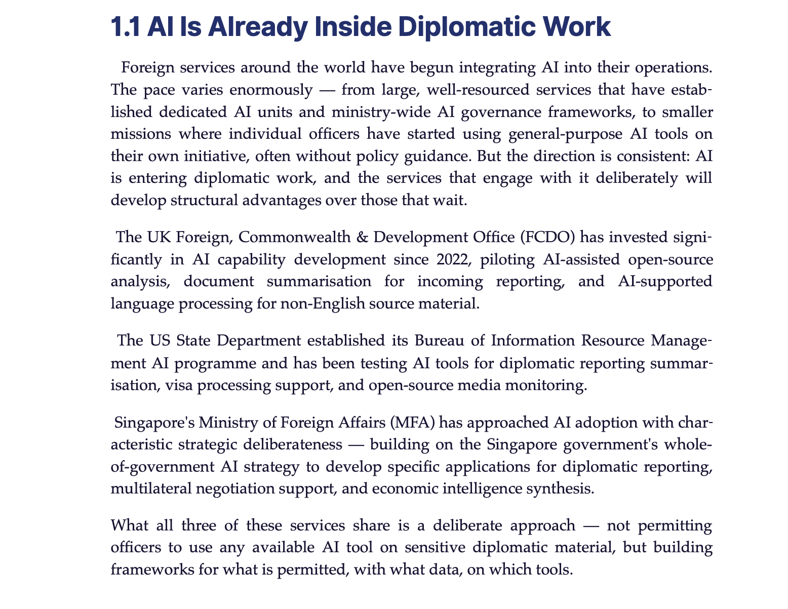 AI+ Foreign Service Officers & Diplomats — State of the Industry
