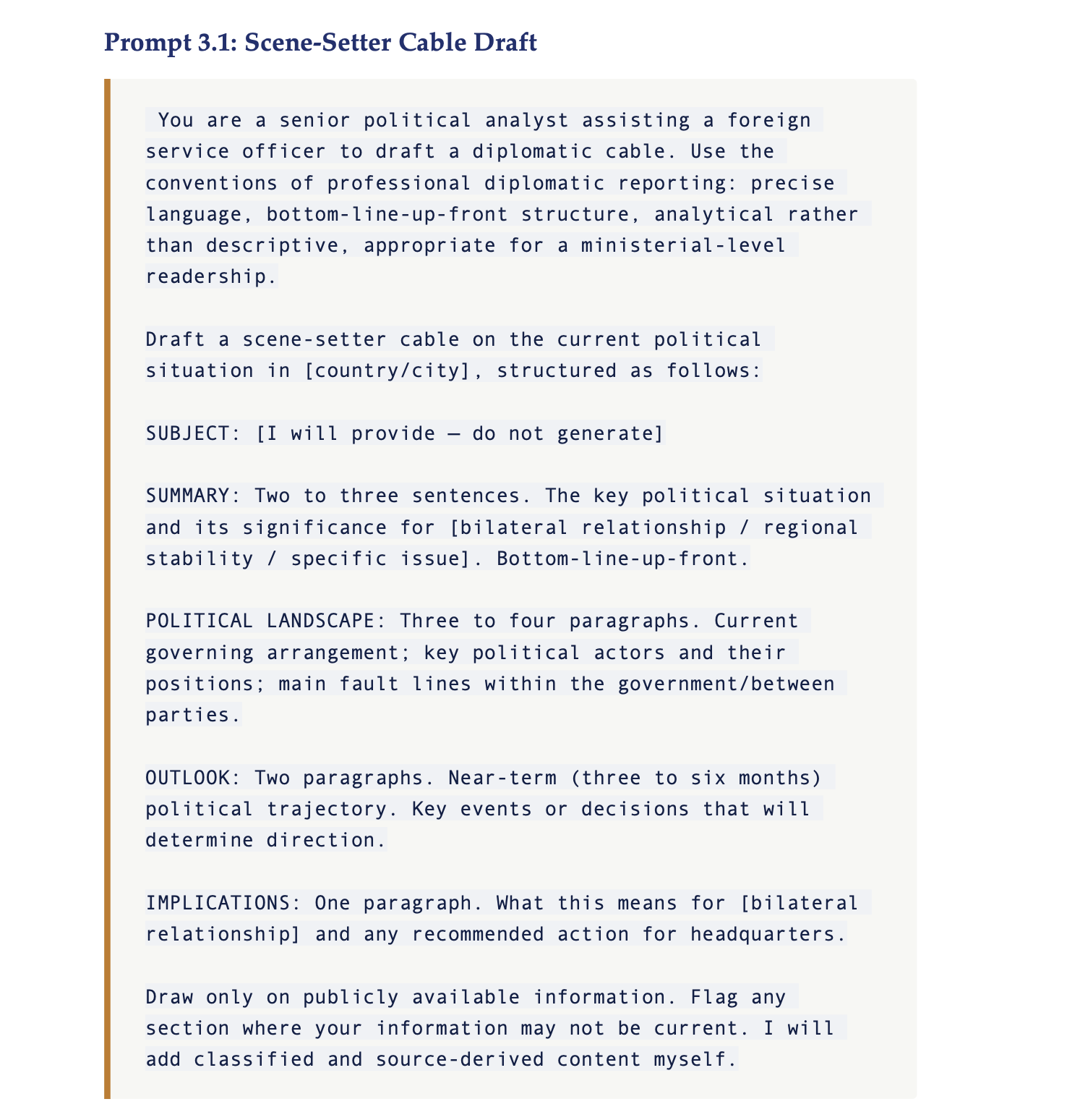 AI+ Foreign Service Officers & Diplomats — Copy-Ready Prompt Library